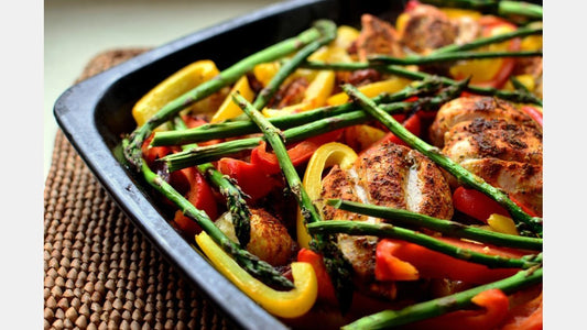 Male Fertility Recipe: Chicken, Asparagus, Pepper & Almond Traybake - Snowballs Underwear