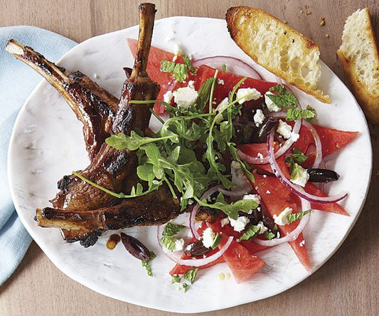 Male Fertility Recipe: Marinated Lamb Chops with Watermelon, Haloumi & Mint Salad - Snowballs Underwear