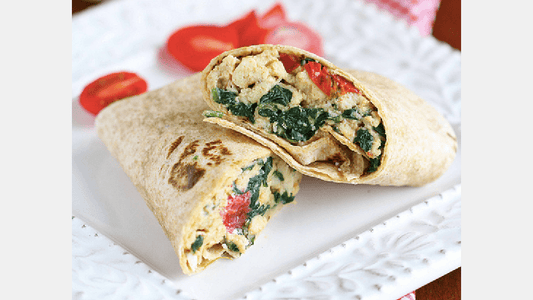 Male Fertility Recipe: Scrambled Egg Wrap with Spinach, Tomato & Feta Cheese - Snowballs Underwear