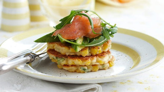 Male Fertility Recipe: Sweetcorn Fritters with Smoked Salmon - Snowballs Underwear